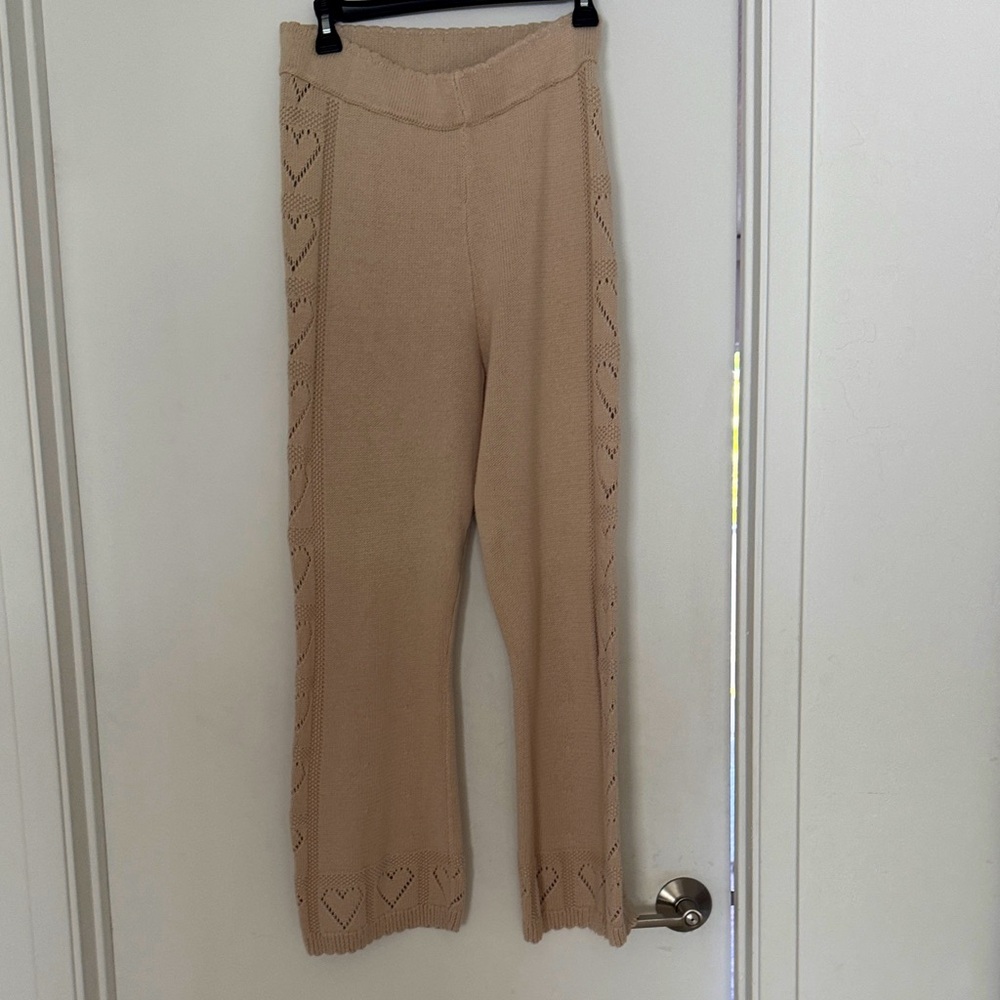 LoveShack Fancy Tan Knit Women's Pants
100% cotton